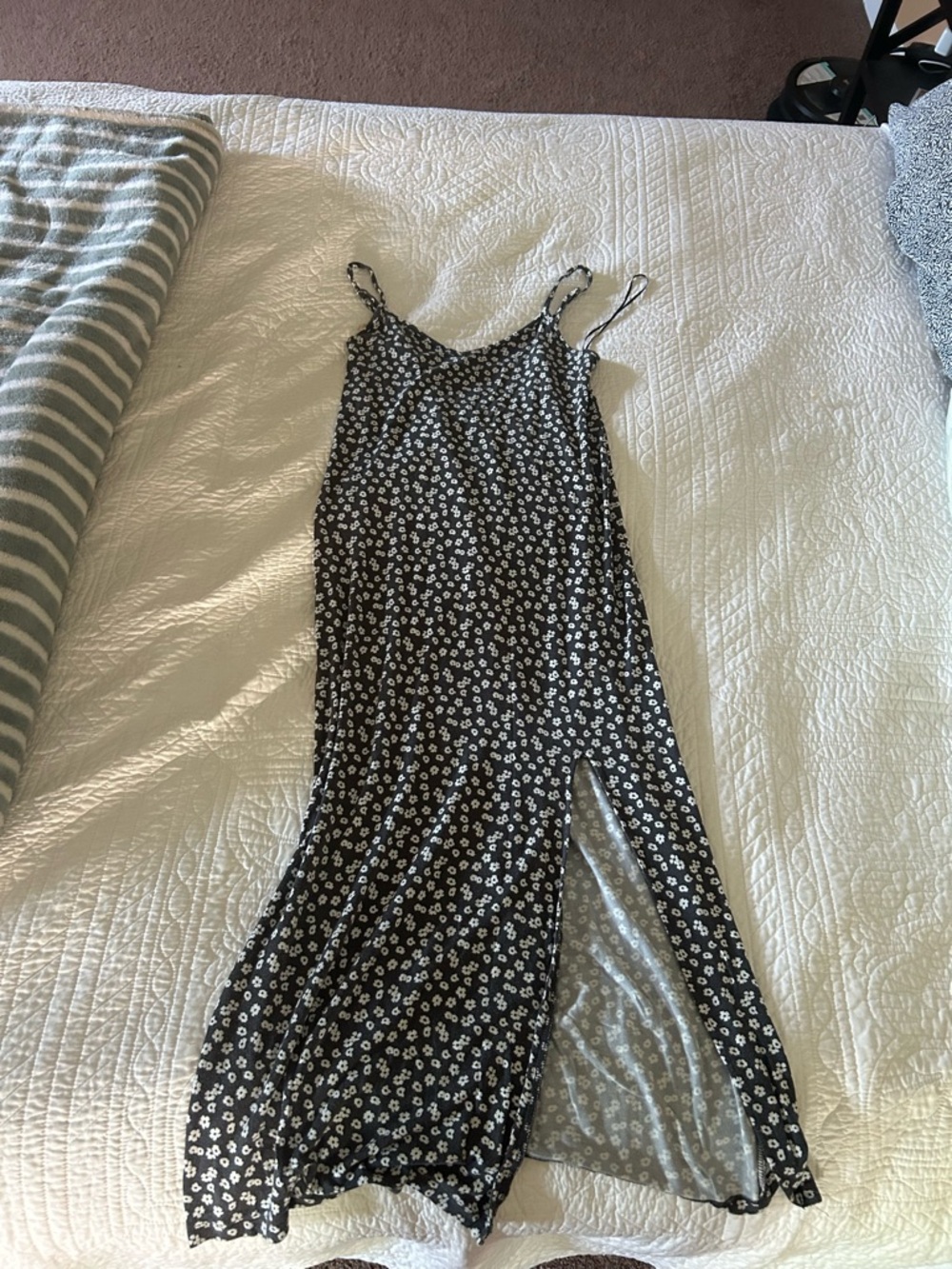 Z Supply Black Maxi Dress with White Floral Print
